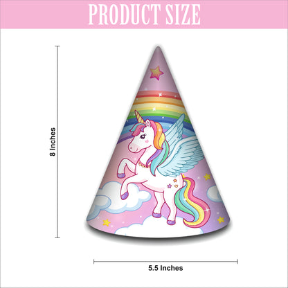 Unicorn Birthday Caps for Girls | Magical Party Hats with Glitter Horn | Unicorn Themed Party Caps