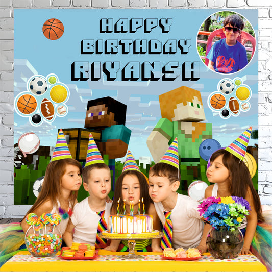 Minecraft Customized Theme For Birthday Party Decoration