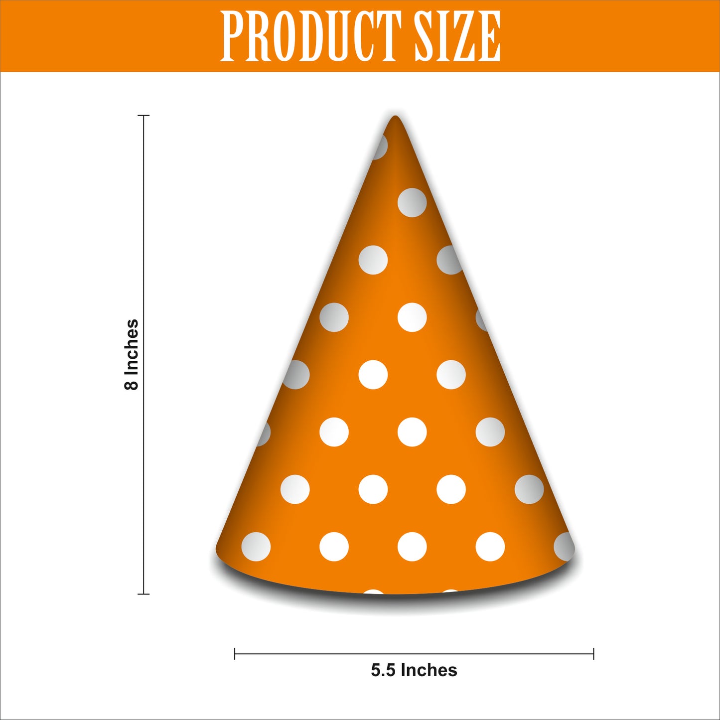 Orange Polka Dot Caps | Party Hats for Girls & Kids