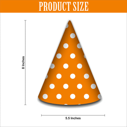 Orange Polka Dot Caps | Party Hats for Girls & Kids