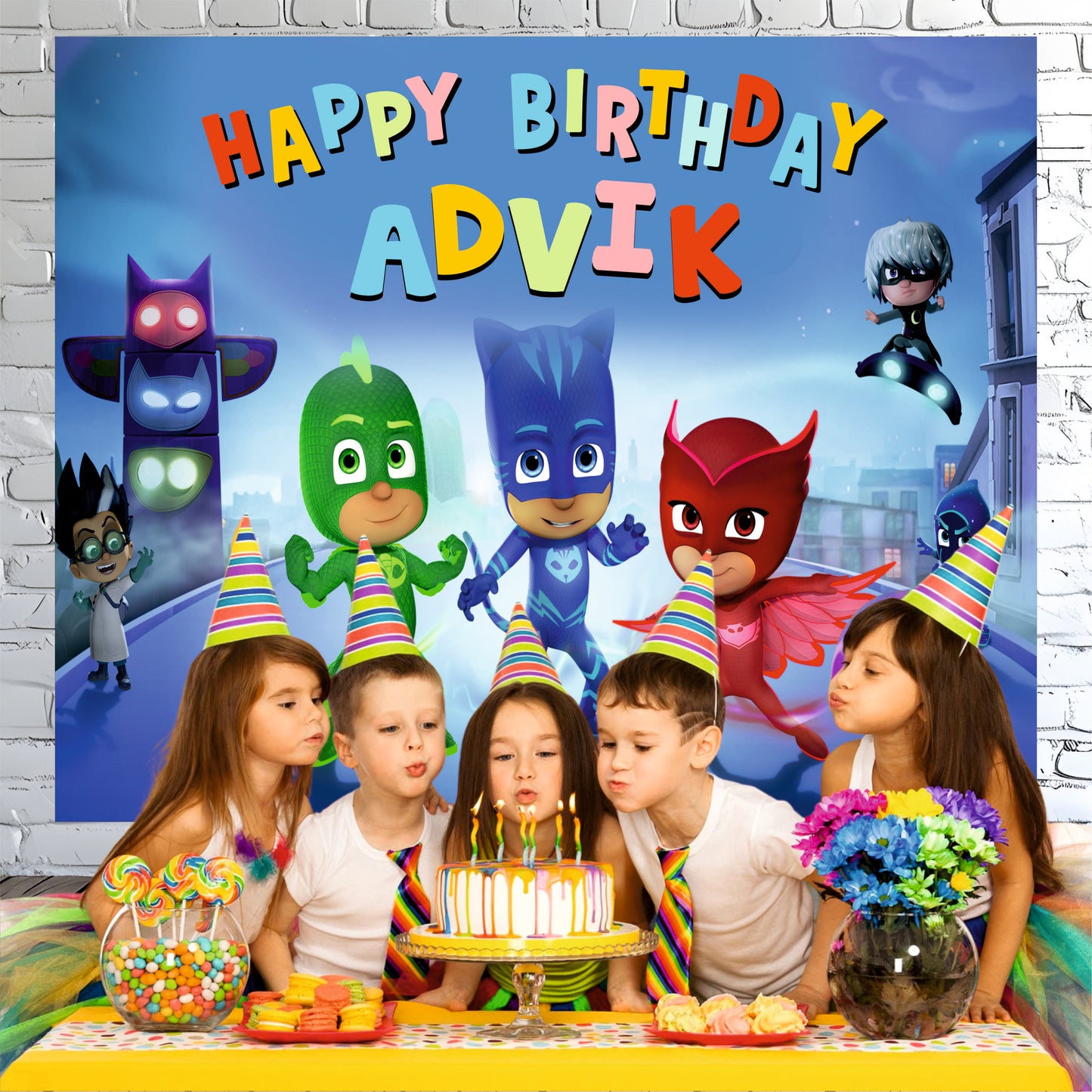 PJ Mask Customized Theme Birthday For Party Decoration