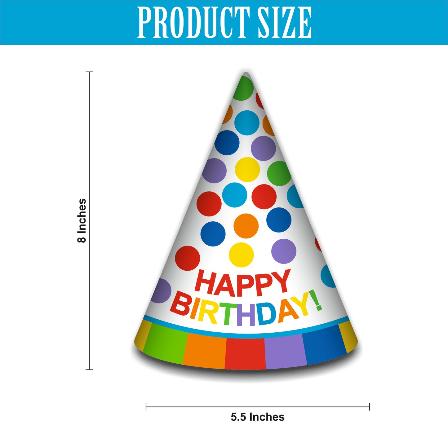 Polka Rainbow Caps | Party Hats for Girls & Kids