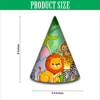 Jungle Caps for Theme Party | Animal Theme Caps for Girls & Boys | Birthday Cap for Kids