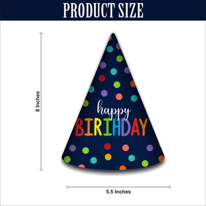 Happy Birthday Blue Polka Dot Caps | Party Hats for Girls & Kids
