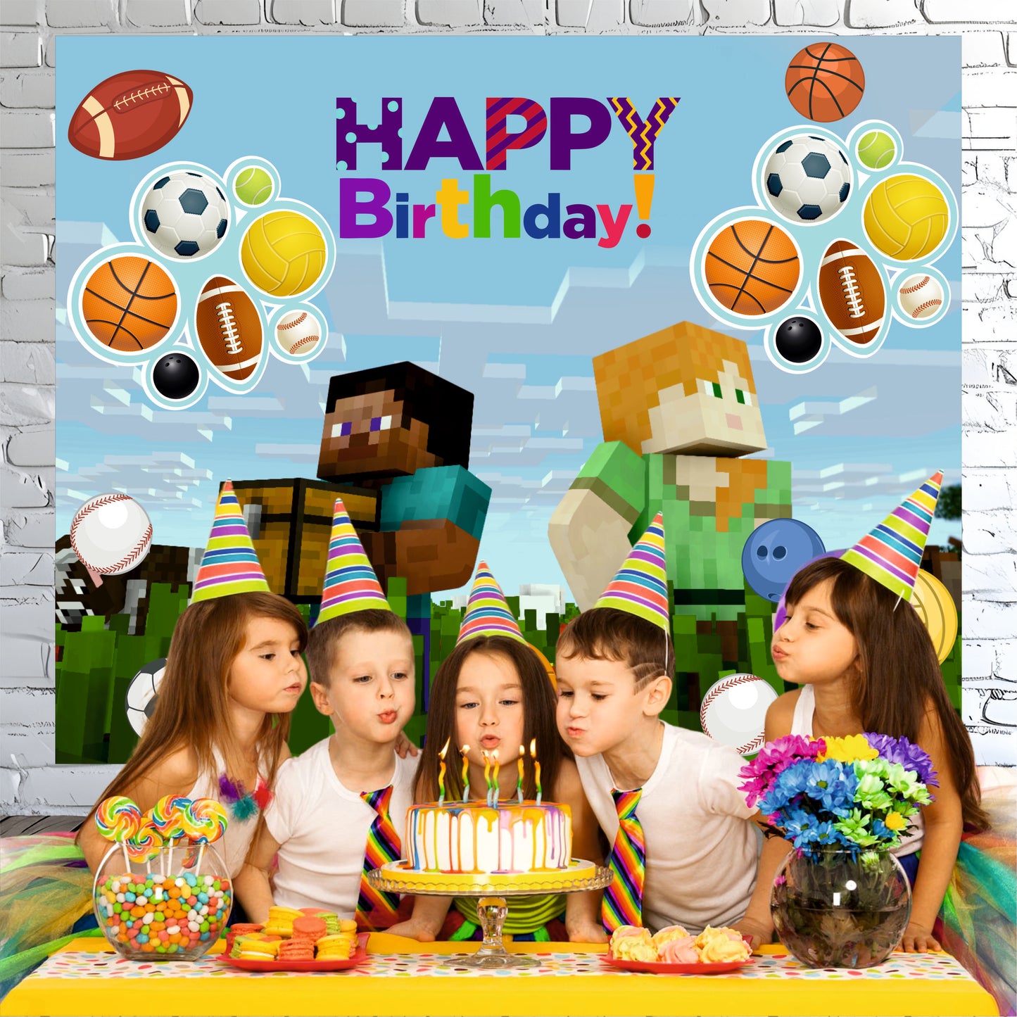 Minecraft Theme Birthday Party Decoration | Gaming Adventure Celebration Setup