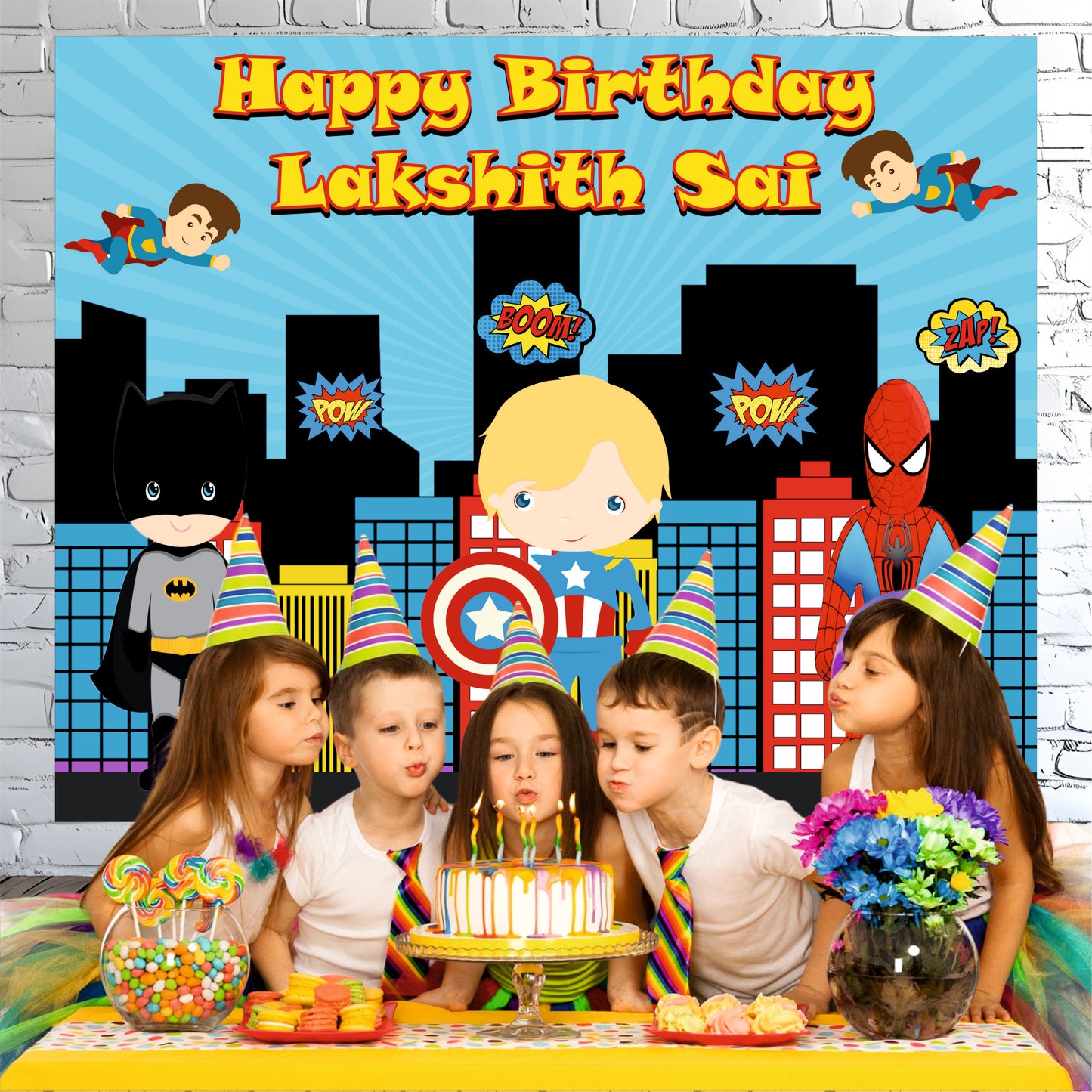 Little Superhero Customized Theme For Birthday Party Decoration