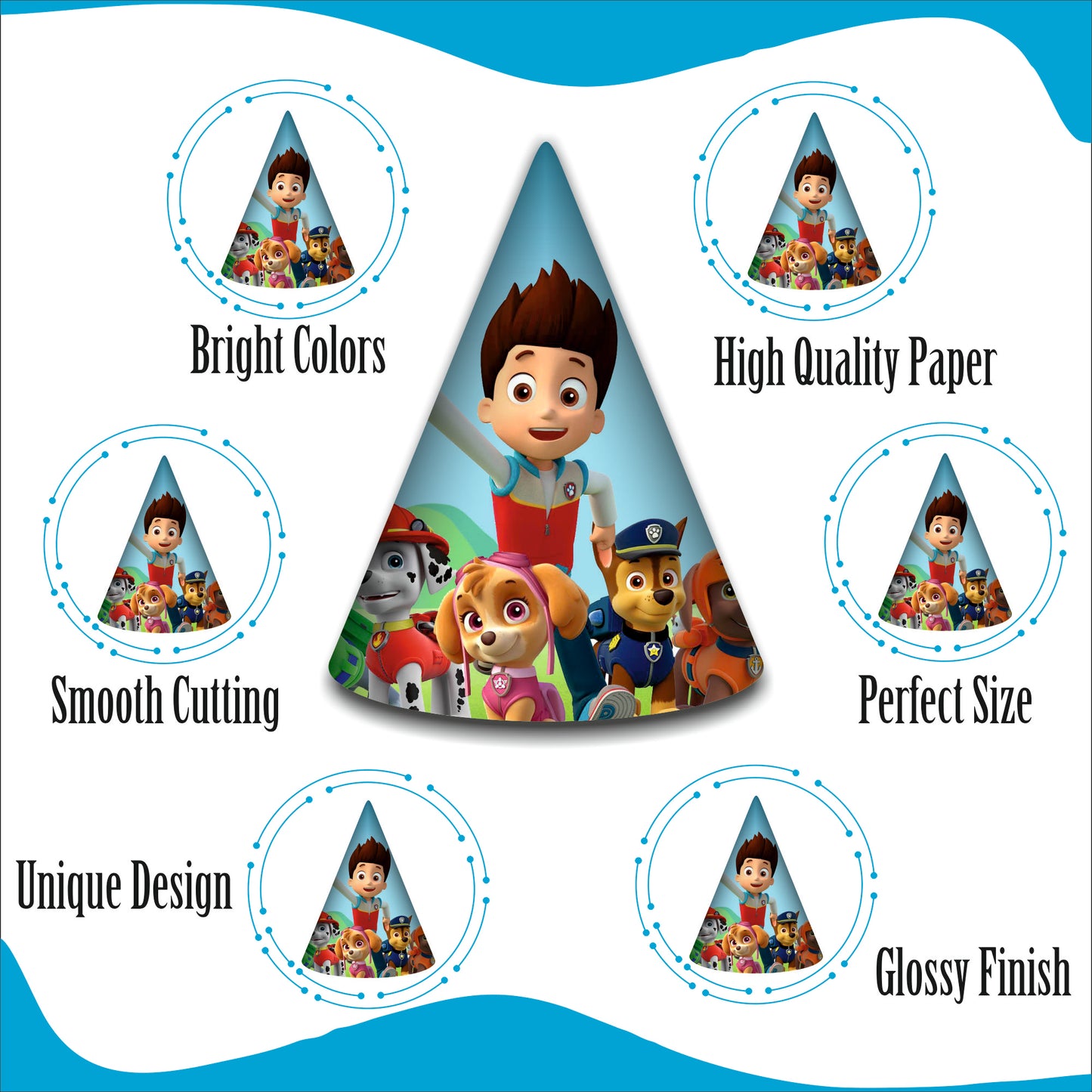 Paw Birthday Party Hats | Themed Caps for Boy | Paw Caps for Kids