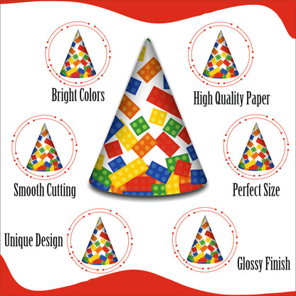 Building Blocks Caps for Theme Party | Party Hats for Girls & Kids