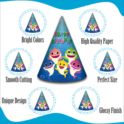 Baby Shark Caps for for Kids | Shark Themed Birthday Caps | Party Caps For Girls & Boy