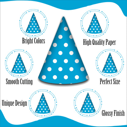 Blue Polka Dot Caps | Party Hats for Girls & Kids