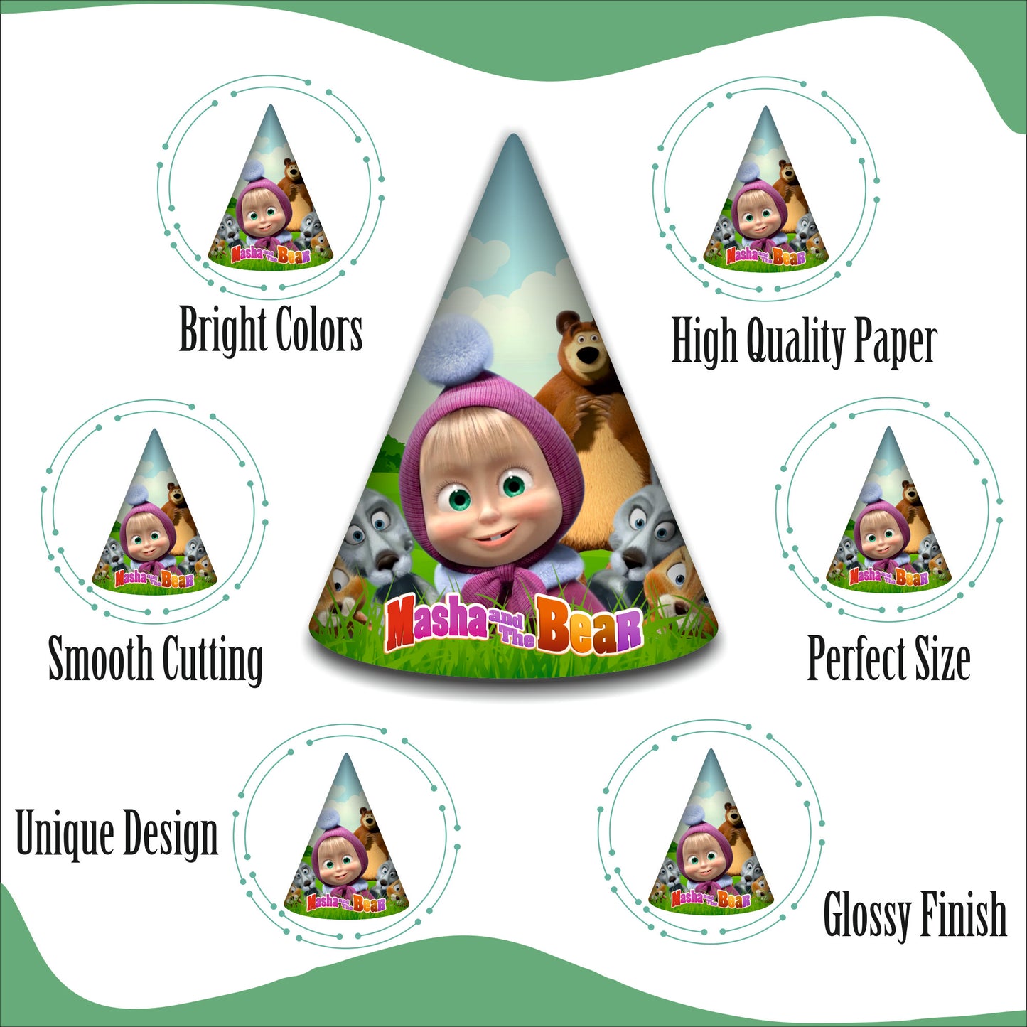Masha Party Caps | Party Hats for Girls & Kids