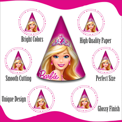 Barbie Birthday Caps for Kids – Princess Theme Birthday Party Supplies | Party Caps for Girls