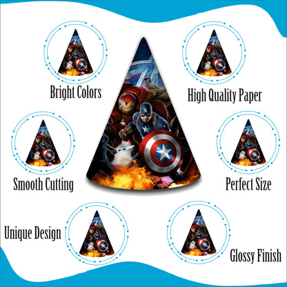 Avengers Happy Birthday Caps | Party Hats for Girls & Kids | Theme Party Caps of Boy
