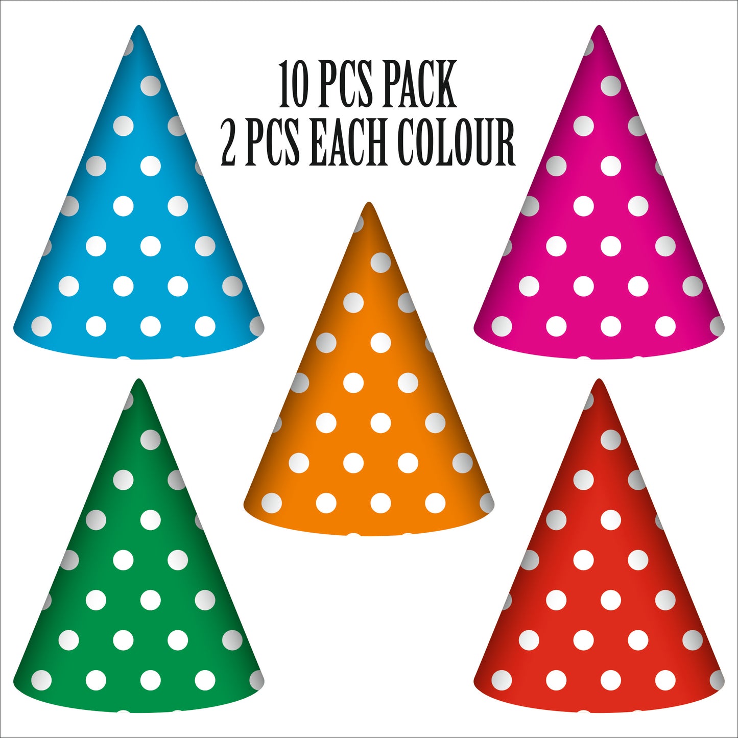 Multicolor Polka Dot Caps | Party Hats for Girls & Kids