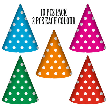 Multicolor Polka Dot Caps | Party Hats for Girls & Kids