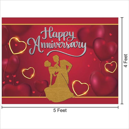 Couple Theme Happy Anniversary Backdrop for Celebration