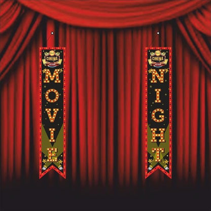Bollywood Movie Night Porch Sign Banner (Pack of 2, Multi Color)
