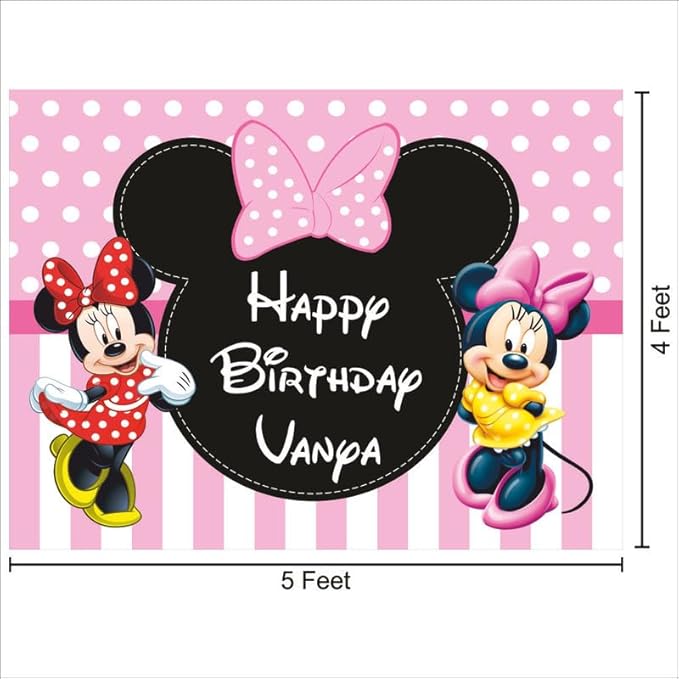 Customised Minnie Birthday Backdrop Theme for Girls