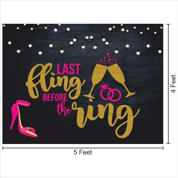 Engagement Backdrop for Decoration (Pack of 1, 5x4 Feet, Multicolor)