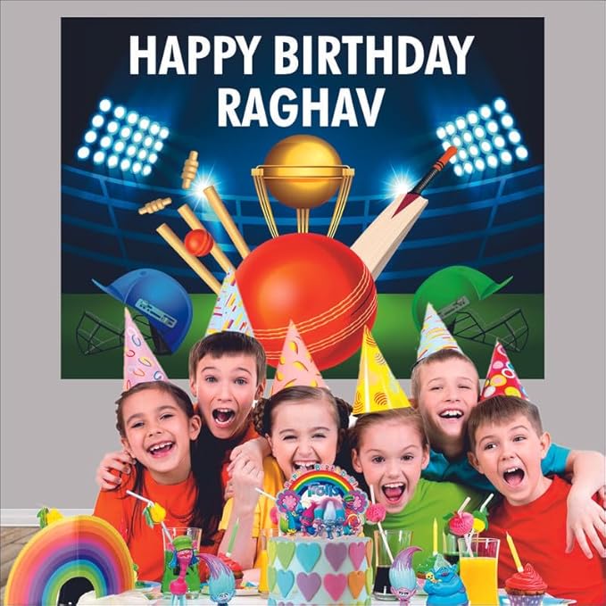 Customised Cricket Birthday Banner Theme