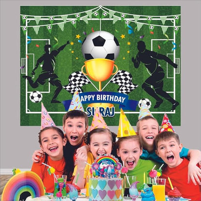 Customised Soccer Birthday Backdrop Theme for Boys