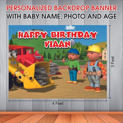 Customised Bob The Builder Birthday Banner Theme