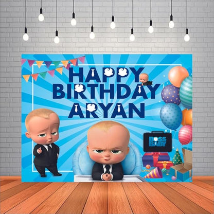 Customised Boss Baby Boy Birthday Banner Theme