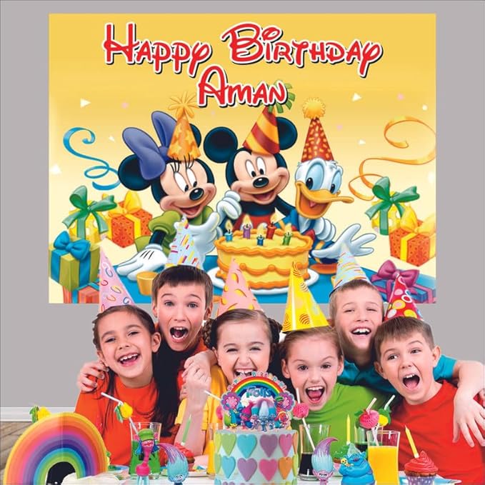 Customised Mickey & Friends Birthday Backdrop Theme
