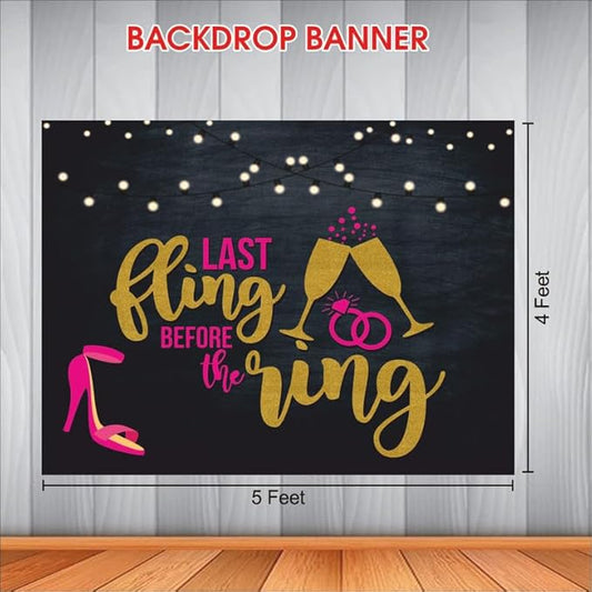 Engagement Backdrop for Decoration (Pack of 1, 5x4 Feet, Multicolor)