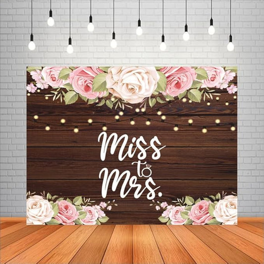 Miss to Mrs Backdrop for Decoration  (Pack of 1, Multicolor)