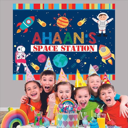 Customised Space Birthday Backdrop Theme for Kids