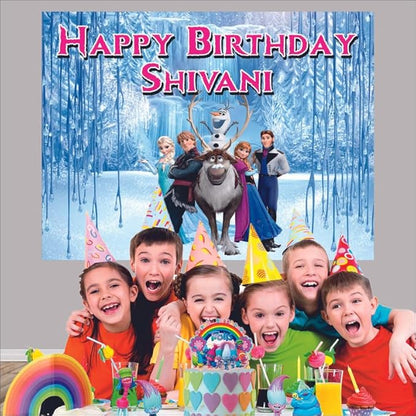 Customised Frozen Birthday Banner Theme