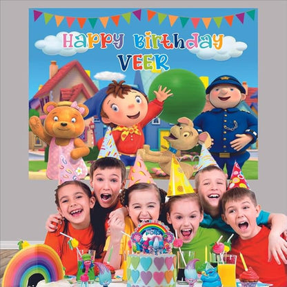 Customised Noddy Birthday Backdrop Theme for Kids