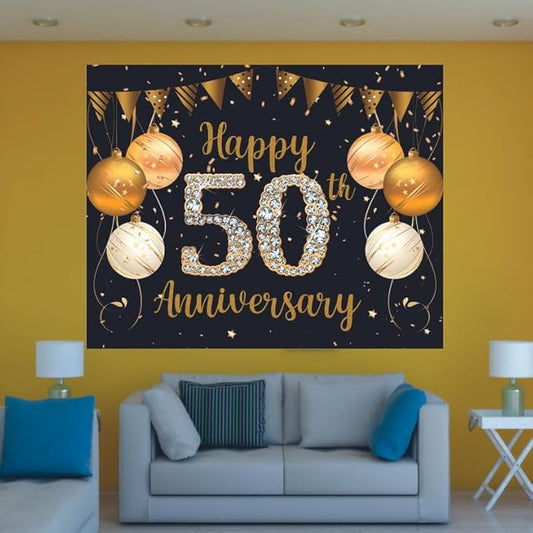 50th Wedding Anniversary Backdrop for Celebration