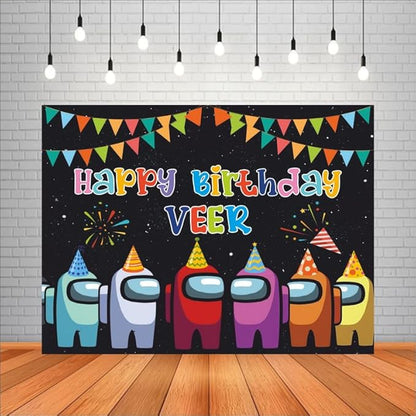 Customized Among Game Birthday Banner for Kids