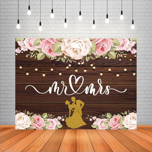 Mr & Mrs Backdrop for Decoration | Bride to Be Banner  (Pack of 1, 4x3 Feet, Multicolor)