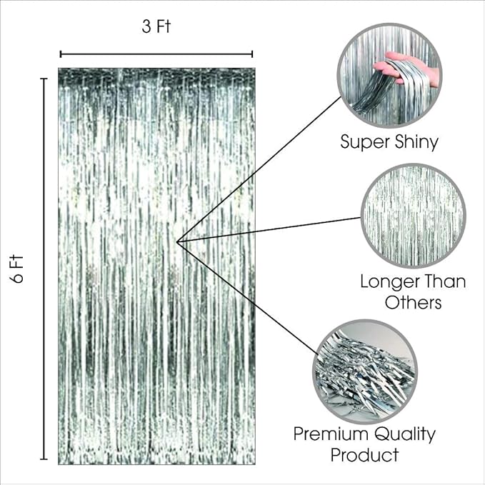 Silver Gold Foil Curtains for Decoration Fringe Curtain for Birthday