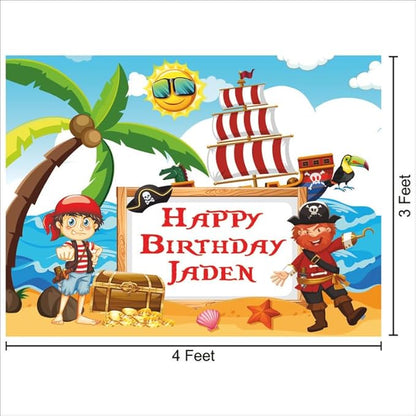 Customised Pirates Birthday Backdrop Theme for Kids