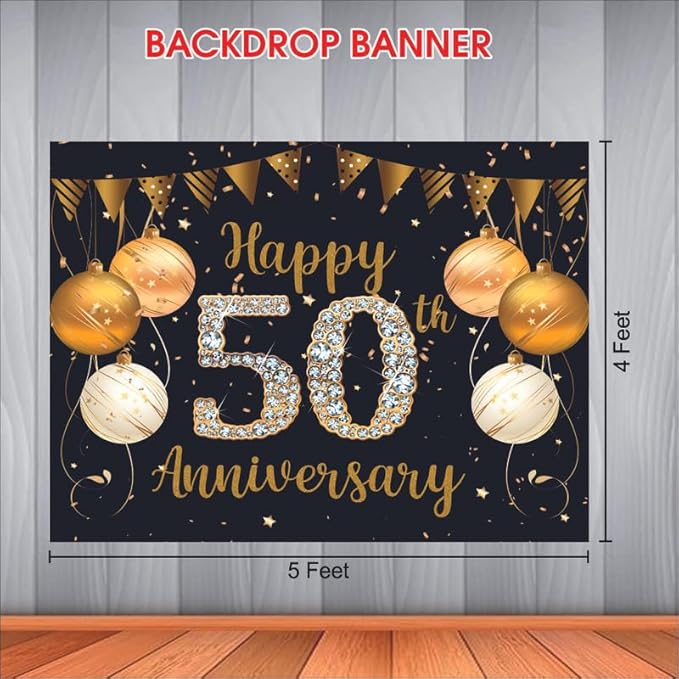 50th Wedding Anniversary Backdrop for Celebration