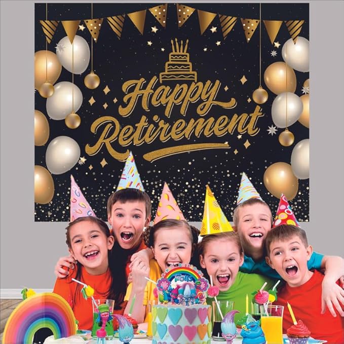 Happy Retirement Backdrop Banner