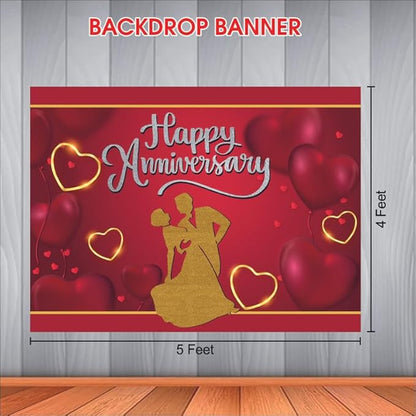 Couple Theme Happy Anniversary Backdrop for Celebration