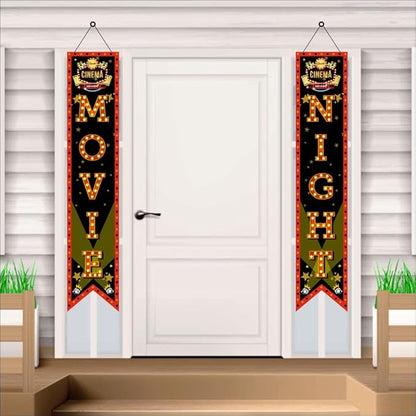 Bollywood Light Camera Action Movie Night Porch Sign Banner (Pack of 5, Multi Color)