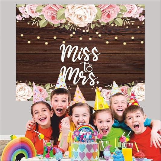 Miss to Mrs Backdrop for Decoration  (Pack of 1, Multicolor)