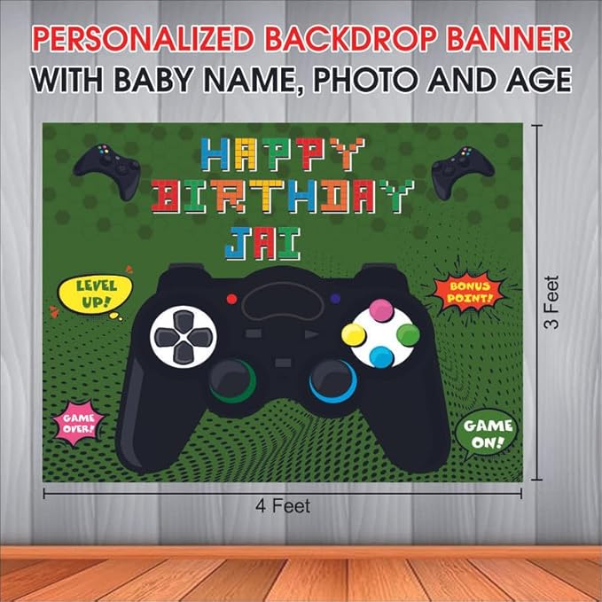 Customised Gaming Birthday Banner Theme