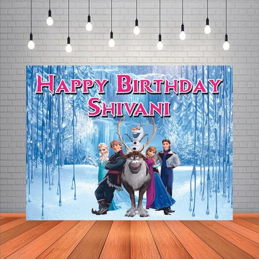 Customised Frozen Birthday Banner Theme