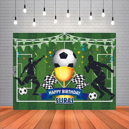 Customised Soccer Birthday Backdrop Theme for Boys