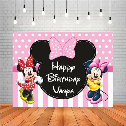 Customised Minnie Birthday Backdrop Theme for Girls