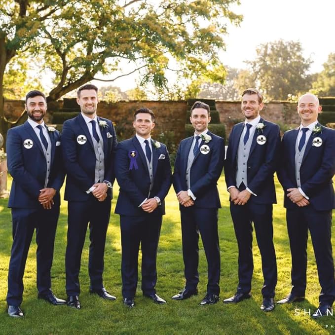 Team Groom Cute Badges for Wedding (Pack of 10 Pcs, Multicolor)