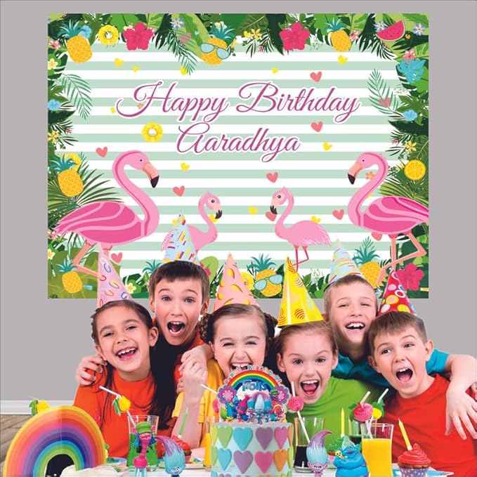 Customised Flamingo Birthday Banner Theme