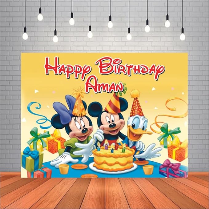 Customised Mickey & Friends Birthday Backdrop Theme